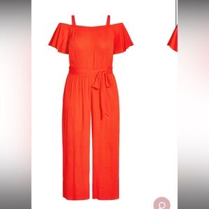 CITY CHIC shoulder tigerlily flutter detail jumpsuit ✨